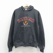 M★古着 チャンピオン champion 長袖 スウェット パーカー メンズ ハーバード 濃グレー【spe】 26mar21