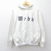M★古着 長袖 スウェット パーカー メンズ 90年代 90s Webb ラグラン USA製 白【spe】 26mar23