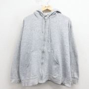 XL★古着 長袖 フルジップ スウェット パーカー メンズ 80年代 80s 無地 大きいサイズ USA製 グレー 霜降り【spe】 26mar23