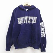 XL★古着 チャンピオン Champion 長袖 スウェット パーカー メンズ 00年代 00s ノースウエスタン 刺繍 紫【spe】 26mar23