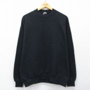 L★古着 ジャージーズ 長袖 スウェット メンズ 90年代 90s 無地 クルーネック USA製 黒【spe】 26mar24