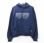 XL★古着 ラッセル 長袖 スウェット パーカー メンズ 00年代 00s UNSW 紺【spe】 26mar25
