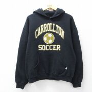 L★古着 ラッセル 長袖 スウェット パーカー メンズ 00年代 00s サッカー 黒【spe】 26mar25