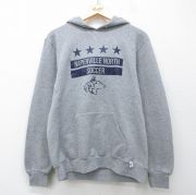 M★古着 ラッセル 長袖 スウェット パーカー メンズ 00年代 00s NAPERVILLE グレー 霜降り【spe】 26mar26