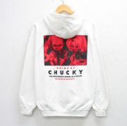 L★古着 長袖 スウェット パーカー メンズ 映画 チャッキー 白【spe】 26mar26