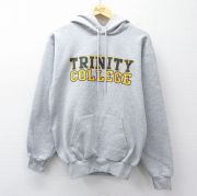 M★古着 チャンピオン champion 長袖 スウェット パーカー メンズ 00年代 00s TRINITY カレッジ グレー 霜降り【spe】 26apr01