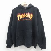 XL★古着 スラッシャー 長袖 スウェット パーカー メンズ ビッグロゴ 大きいサイズ ブラック【spe】 26may14