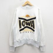 XL★古着 長袖 スウェット メンズ 90年代 90s アイオワ リバースタイプ 大きいサイズ クルーネック USA製 ホワイト【spe】 26may15