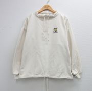 XL★古着 WEK 長袖 トップス メンズ 90年代 90s ソルティドッグカフェ 大きいサイズ コットン USA製 ベージュ 生成り特有の繊維の色が出ています【spe】 26may18