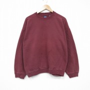 XL★古着 ギャップ GAP 長袖 スウェット メンズ 90年代 90s 無地 クルーネック エンジ 【spe】 25oct01 中古 スエット トレーナー トップス