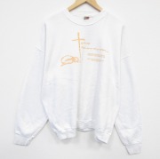 XL★古着 フルーツオブザルーム 長袖 スウェット メンズ 90年代 90s 教会 大きいサイズ クルーネック 白 ホワイト 【spe】 25oct07 中古 スエット トレーナー トップス