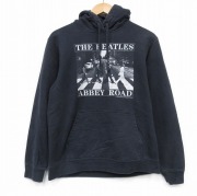 M★古着 長袖 ロック バンド スウェット パーカー メンズ ビートルズ The Beatles 黒 ブラック 【spe】 25oct06 中古 スエット トレーナー トップス