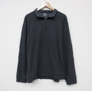 XL★古着 ラルフローレン Ralph Lauren 長袖 ブランド ハーフジップ トップス メンズ 大きいサイズ 濃グレー 霜降り 【spe】 25oct30 中古 スエット トレーナー