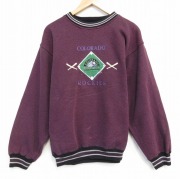 L★古着 長袖 スウェット メンズ 90年代 90s MLB コロラドロッキーズ 刺繍 クルーネックエンジ メジャーリーグ ベースボール 野球 【spe】 25oct29 中古 スエット トレーナー トップス