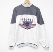 XL★古着 長袖 スウェット メンズ 90年代 90s WILSON ヘンリーネック 白他 ホワイト 霜降り 【spe】 25oct29 中古 スエット トレーナー トップス