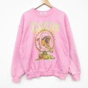 L★古着 長袖 ロック バンド スウェット メンズ ドアーズ コットン クルーネック USA製 ピンク 【spe】 25nov01 中古 スエット トレーナー トップス