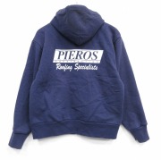 M★古着 キャンバー 長袖 フルジップ スウェット パーカー メンズ USA製 紺 内側サーマル【spe】 25nov15