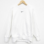 XL★古着 ナイキ NIKE 長袖 スウェット メンズ ワンポイントロゴ センタースウォッシュ 大きいサイズ クルーネック 白【spe】 25nov15