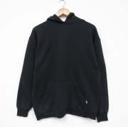 XL★古着 ラッセル 長袖 スウェット パーカー メンズ 80年代 80s 無地 USA製 黒【spe】 25nov17