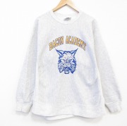 XL★古着 リー Lee 長袖 スウェット メンズ 90年代 90s BACON クルーネック USA製 薄グレー 霜降り【spe】 25nov17