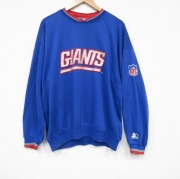 XL★古着 スターター 長袖 スウェット メンズ NFL ニューヨークジャイアンツ  刺繍 青 アメフト スーパーボウル【spe】 25nov19