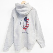 XL★古着 キャンバー 長袖 スウェット パーカー メンズ 大きいサイズ USA製 薄グレー 霜降り【spe】 25dec06