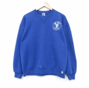 L★古着 ラッセル 長袖 スウェット メンズ 90年代 90s ミリタリー エアフォースアカデミー クルーネック USA製 青【spe】 25dec13