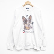 XL★古着 長袖 スウェット メンズ 00年代 00s オーストラリアンキャトルドッグ クルーネック 白【spe】 25dec29