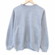 L★古着 ラッセル 長袖 スウェット メンズ 90年代 90s 無地 クルーネック USA製 グレー 霜降り【spe】 26jan31
