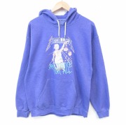 L★古着 長袖 ロック バンド スウェット パーカー メンズ メタリカ 紫 霜降り【spe】 26jan31