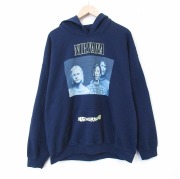 XL★古着 長袖 ロック バンド スウェット パーカー メンズ ニルバーナ ニルヴァーナ 紺【spe】 26feb06