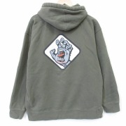 L★古着 サンタクルーズ 長袖 スウェット パーカー メンズ スクリーミングバンド 薄緑【spe】26feb03