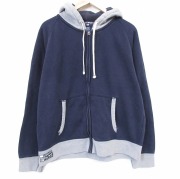 XL★古着 ラルフローレン ポロスポーツ 長袖 ブランド フルジップ スウェット パーカー メンズ 薄紺他 フード内側サーマル【spe】 26feb04