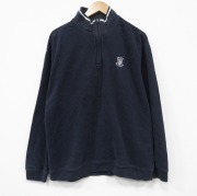 XL★古着 ラルフローレン チャップス 長袖 ブランド ハーフジップ スウェット メンズ 90年代 90s ワンポイントロゴ 大きいサイズ 黒【spe】 26feb17