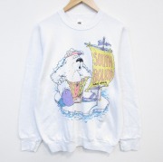 M★古着 フルーツオブザルーム 長袖 スウェット メンズ 90年代 90s シロクマ ラグラン クルーネック USA製 白【spe】 26feb20