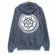 XL★古着 ジャージーズ 長袖 ロック バンド フルジップ スウェット パーカー メンズ HIM 濃グレー 霜降り【spe】 26feb24