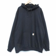 XL★古着 カーハート 長袖 スウェット パーカー メンズ 大きいサイズ ロング丈 黒【spe】 26feb24