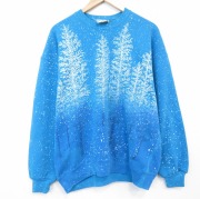 XL★古着 ジャージーズ 長袖 スウェット メンズ 90年代 90s 木 クルーネック USA製 水色【spe】 26feb21