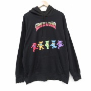 XL★古着 長袖 ロック バンド スウェット パーカー メンズ グレイトフルデッド 大きいサイズ 黒【spe】 26feb27