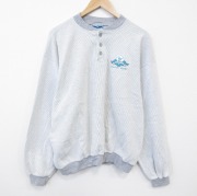 XL★古着 長袖 トップス メンズ 90年代 90s MEETING ヘンリーネック USA製 白他 ストライプ【spe】 26feb27
