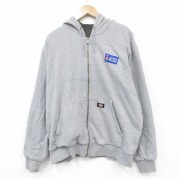 XL★古着 ディッキーズ 長袖 フルジップ スウェット パーカー メンズ シャーウィンウィリアムズ 大きいサイズ グレー 霜降り 内側サーマル【spe】 26mar05