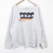 XL★古着 長袖 ロック バンド スウェット メンズ 00年代 00s ビートルズ 大きいサイズ クルーネック 薄グレー 霜降り【spe】 26mar02