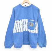 M★古着 ガッチャ 長袖 スウェット メンズ 90年代 90s クルーネック 水色【spe】 26mar02