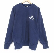 XL★古着 キャンバー 長袖 スウェット メンズ 90年代 90s PATCO 大きいサイズ クルーネック USA製 紺【spe】 26mar02