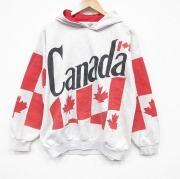 XL★古着 長袖 スウェット パーカー メンズ 90年代 90s カナダ カナダ製 薄グレー 霜降り【spe】 26mar03