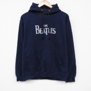 M★古着 長袖 ロック バンド スウェット パーカー メンズ ビートルズ 紺【spe】 26mar10