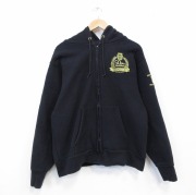 L★古着 キャンバー 長袖 フルジップ スウェット パーカー メンズ 90年代 90s チームスターズUSA製 黒【spe】 26mar13