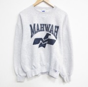 L★古着 長袖 スウェット メンズ 90年代 90s MAHWAH クルーネック USA製 薄グレー 霜降り【spe】 26mar14