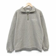 XL★古着 長袖 ハーフジップ スウェット メンズ 90年代 90s CDB USA製 ベージュ系 霜降り【spe】 26apr01