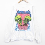 XL★古着 長袖 ロック バンド スウェット メンズ メタリカ パスヘッド 大きいサイズ クルーネック 白【spe】 26mar17